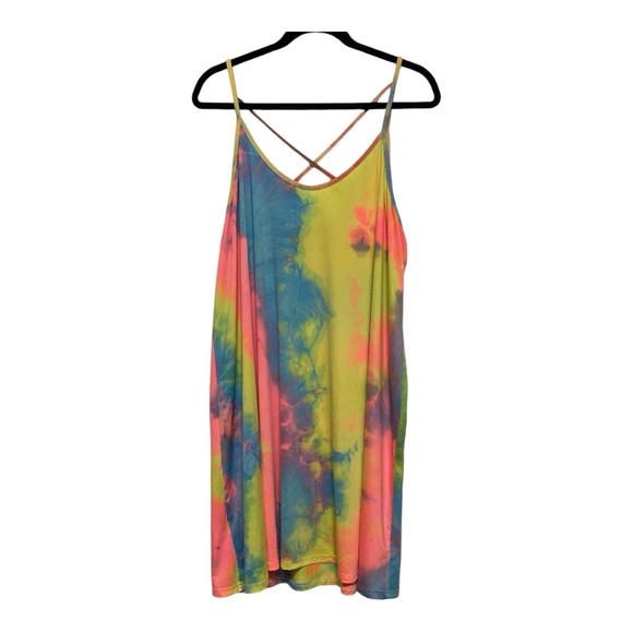 SHEIN Curve Plus Tie Dye Criss-Cross Cami Dress Size 3XL - Picture 4 of 12